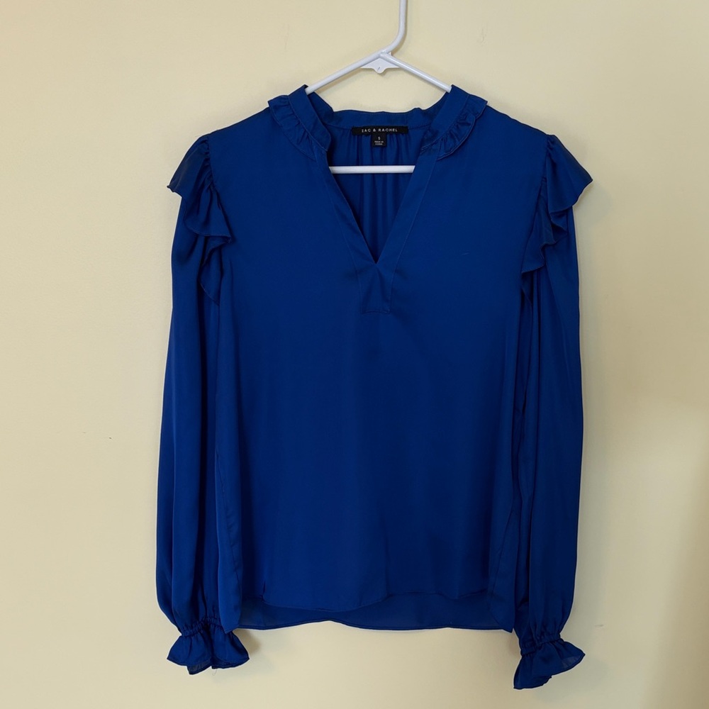 Royal Blue Ruffle Blouse